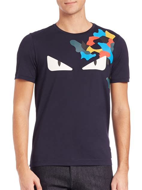 fendi t shirt blue eyes|fendi eyes t shirt men's.